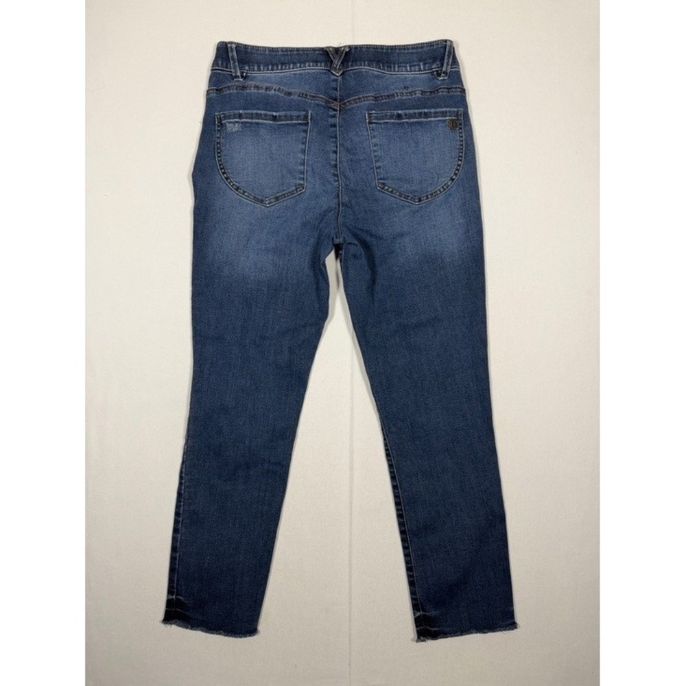 Democracy Jeans Womens 8 "Ab" solution Blue Distressed Raw Hem - Picture 4 of 10